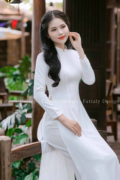 Áo dài Sương trắng vải Lụa Nhật Nam