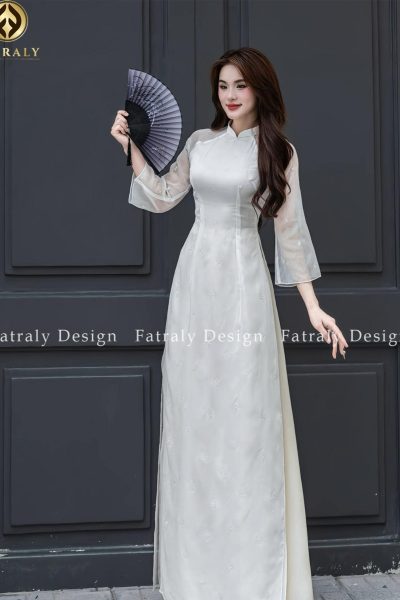 Áo dài Ngọc Mai vải lụa Thái Tuấn Fatraly