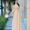 Áo dài Kim Vàng họa tiết hao thuê vải tơ 4 tà 8 IMG 101229 1 scaled