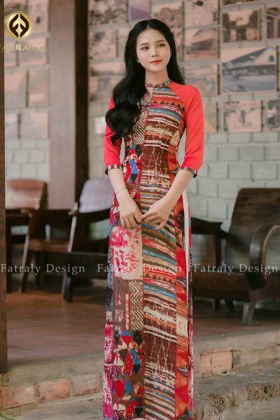 Áo dài Thổ Cẩm vải gấm lụa Fatraly