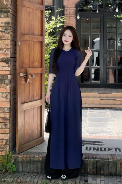 Áo dài Hoa vải lụa Thái Tuấn Fatraly