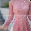 Áo dài nữ vải dệt ren thiết kế 4 tà
