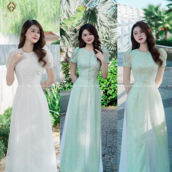 Áo dài nữ thiết kế 4 tà, tay ngắn trẻ trung từ lụa tơ cao cấp 3 Áo dài nữ thiết kế 4 tà, tay ngắn trẻ trung từ lụa tơ cao cấp - Hình ảnh 3