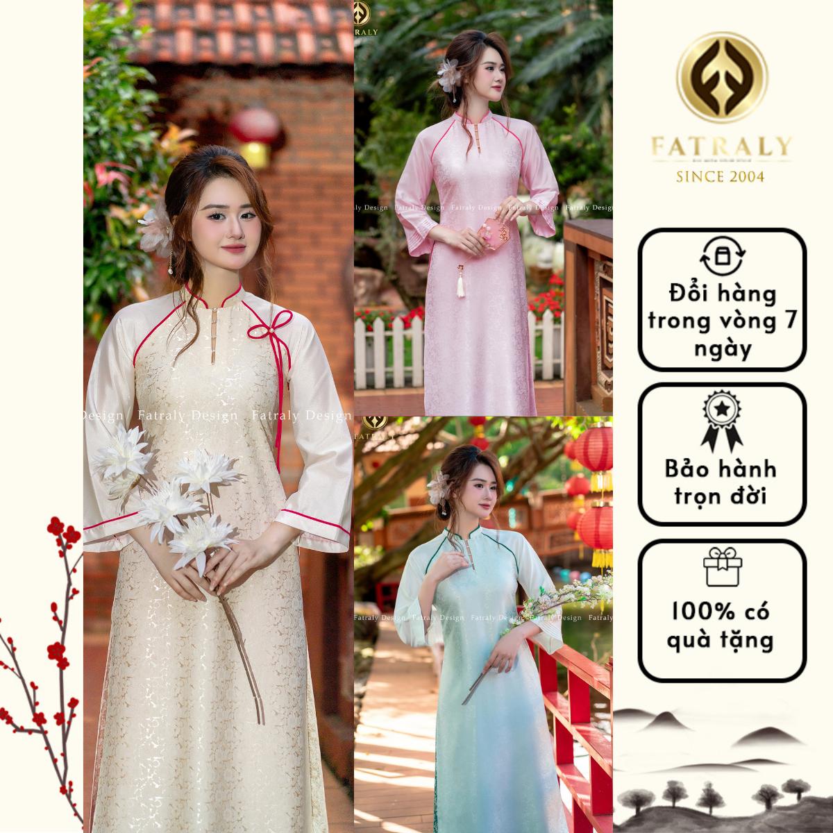 Áo dài Lụa gấm Vân nổi thiết kế dáng suông trẻ trung 3 Áo dài Lụa gấm Vân nổi thiết kế dáng suông trẻ trung - Hình ảnh 3