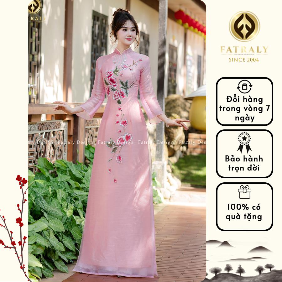 Áo dài nữ tơ lót lụa thiết kế 4 tà,hoạ tiết vẽ tay cao cấp 4 Áo dài nữ tơ lót lụa thiết kế 4 tà,hoạ tiết vẽ tay cao cấp - Hình ảnh 4