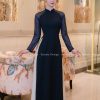 Áo dài nữ chất liệu lụa Thái Tuấn cao cấp, thiết kế tay bồng duyên dáng