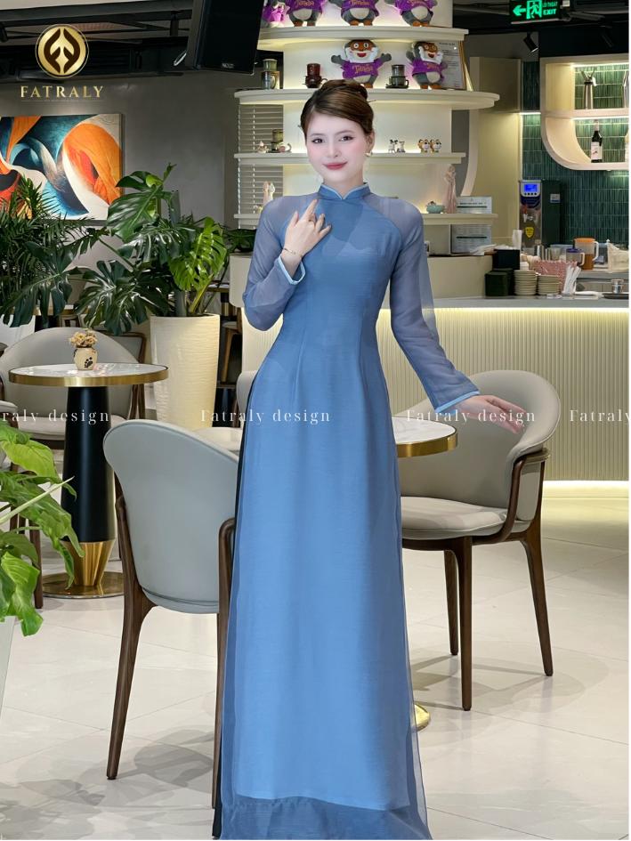 Áo dài nữ vải voan tơ 2 lớp