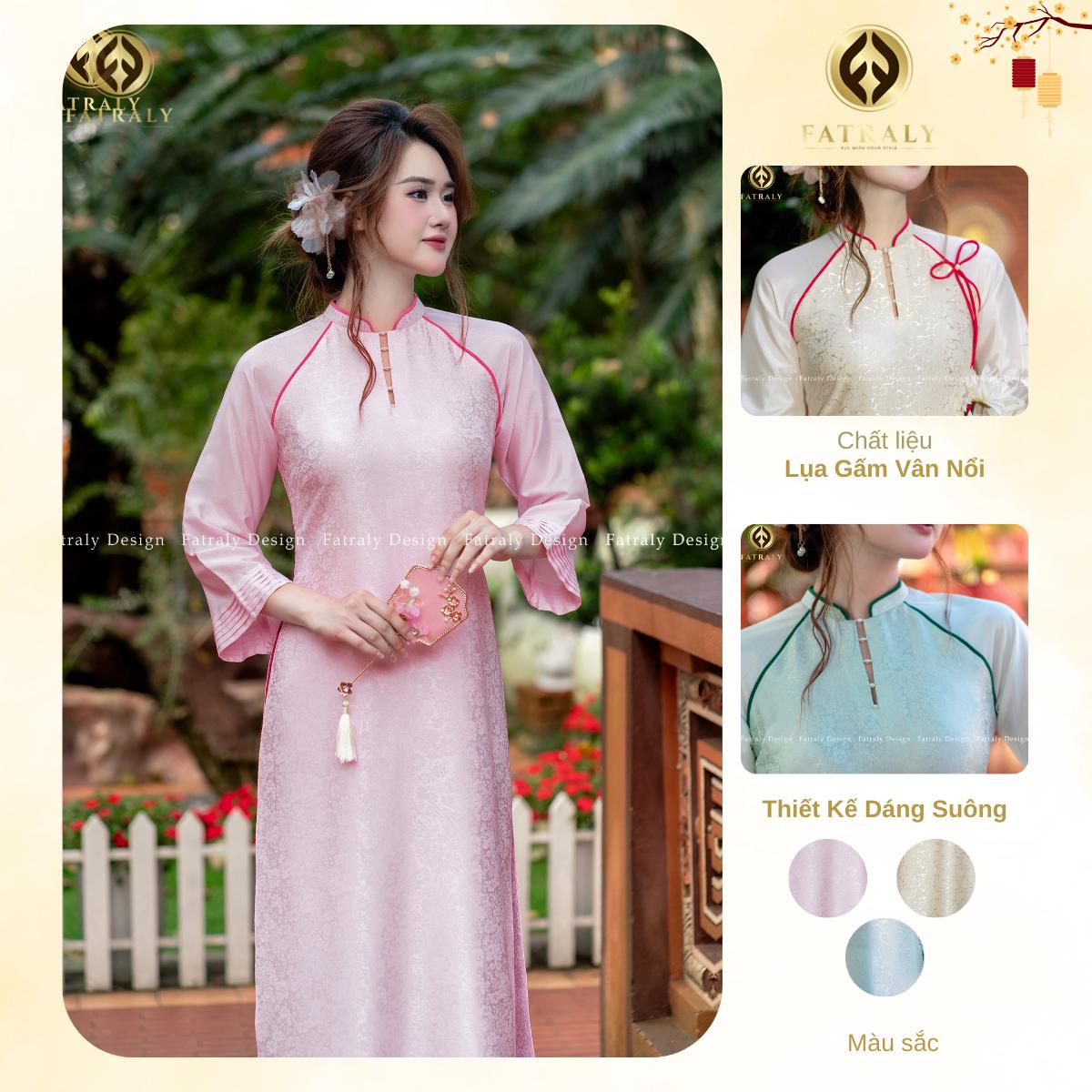 Áo dài Lụa gấm Vân nổi thiết kế dáng suông trẻ trung 4 Áo dài Lụa gấm Vân nổi thiết kế dáng suông trẻ trung - Hình ảnh 4