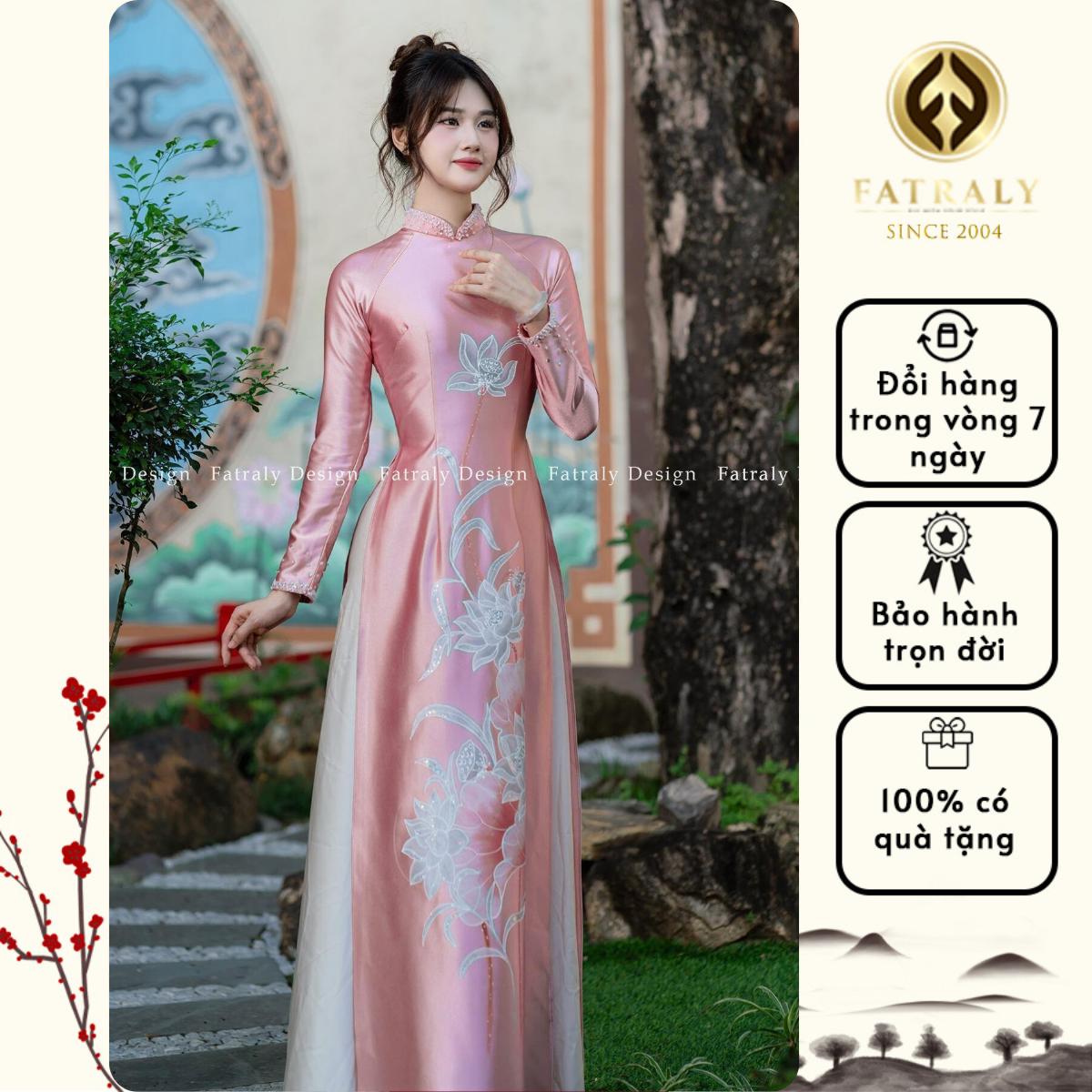 Áo dài nữ Lụa 2 da sang trọng với họa tiết vẽ tay cao cấp, chất liệu mềm mịn và họa tiết hoa tinh xảo 6 Áo dài nữ Lụa 2 da sang trọng với họa tiết vẽ tay cao cấp, chất liệu mềm mịn và họa tiết hoa tinh xảo - Hình ảnh 6