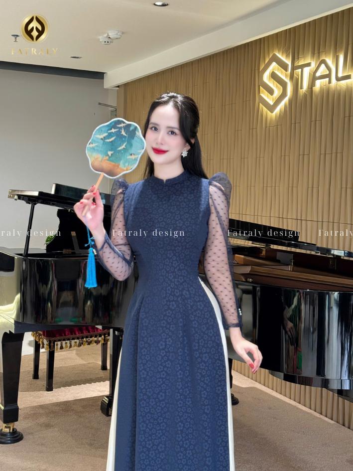 Áo dài nữ chất liệu lụa Thái Tuấn cao cấp, thiết kế tay bồng duyên dáng phù hợp diện Tết 4 Áo dài nữ chất liệu lụa Thái Tuấn cao cấp, thiết kế tay bồng duyên dáng phù hợp diện Tết - Hình ảnh 4