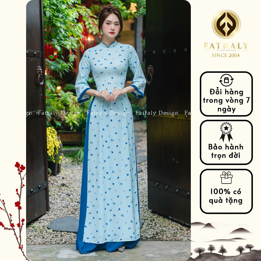 Áo dài lụa thạch Thái Tuấn thiết kế chuyên biệt cho nữ, chất liệu cao cấp, tay 3/4, maxi 4 Áo dài lụa thạch Thái Tuấn thiết kế chuyên biệt cho nữ, chất liệu cao cấp, tay 3/4, maxi - Hình ảnh 4