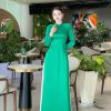 Áo Dài Lụa Queen màu xanh