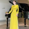Áo Dài Lụa Queen màu vàng
