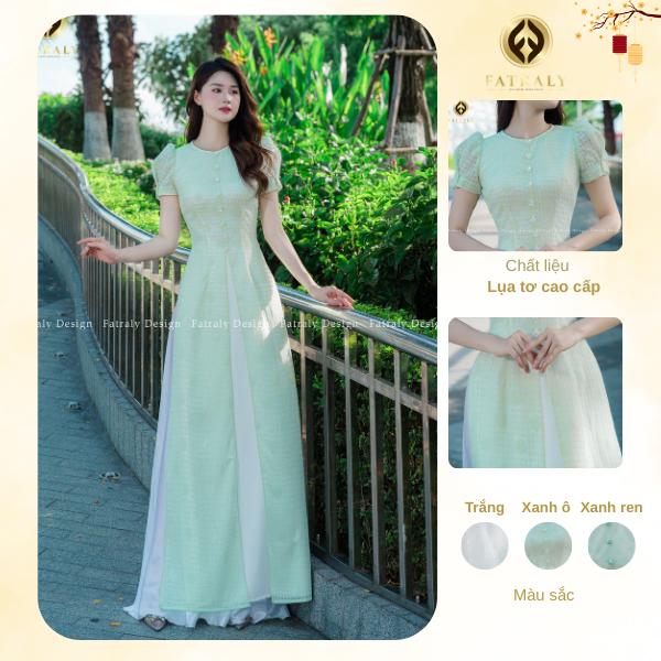 Áo dài nữ thiết kế 4 tà, tay ngắn trẻ trung từ lụa tơ cao cấp 8 Áo dài nữ thiết kế 4 tà, tay ngắn trẻ trung từ lụa tơ cao cấp - Hình ảnh 8