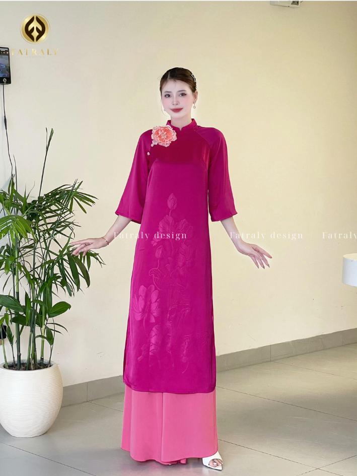 Áo dài cách tân form xuông chất vải Lụa queen cao cấp thiết kế độc đáo phong cách trẻ trung hiện đại