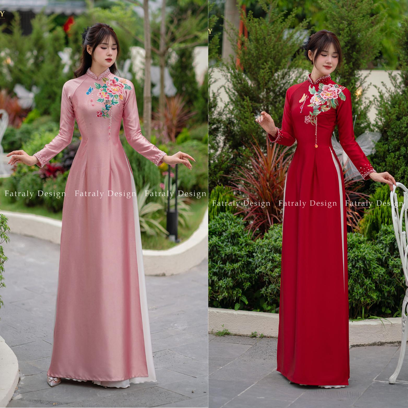 Áo dài nữ Lụa 2 da họa tiết vẽ tay cao cấp chất liệu mềm mịn phong cách truyền thống sang trọng 7 Áo dài nữ Lụa 2 da họa tiết vẽ tay cao cấp chất liệu mềm mịn phong cách truyền thống sang trọng - Hình ảnh 7