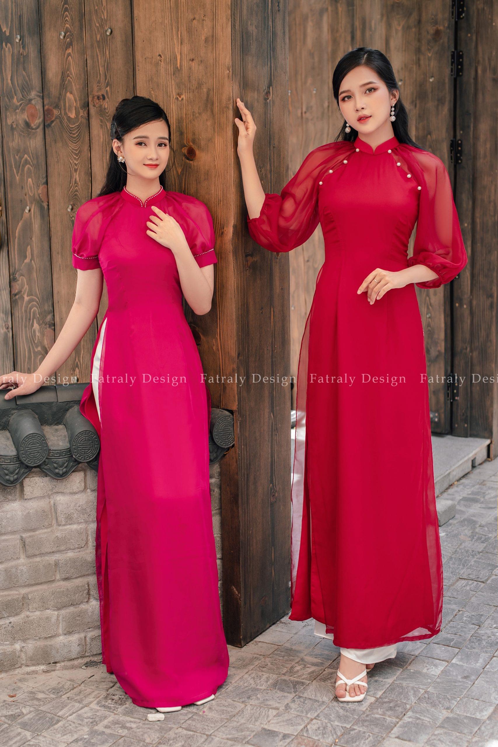 Áo dài Mơ truyền thống tơ lụa thiết kế