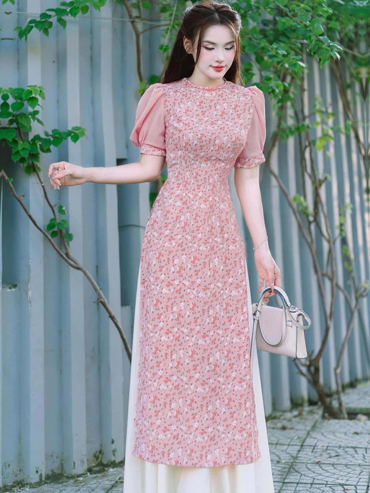 Áo dài Hàn Châu vải lụa Thái Tuấn Fatraly