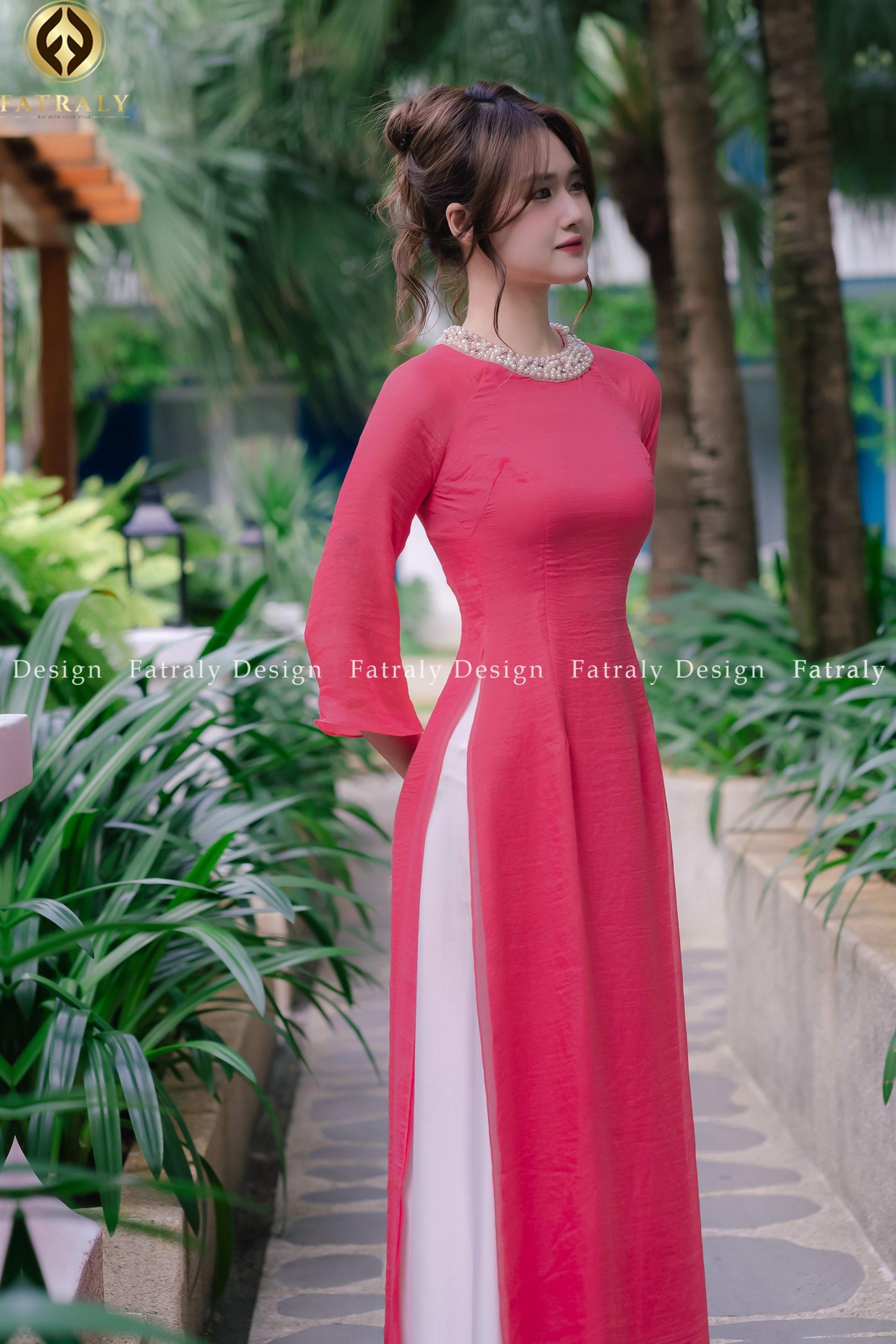 Áo dài tằm ướt thiết kế cao cấp - Hình ảnh 2