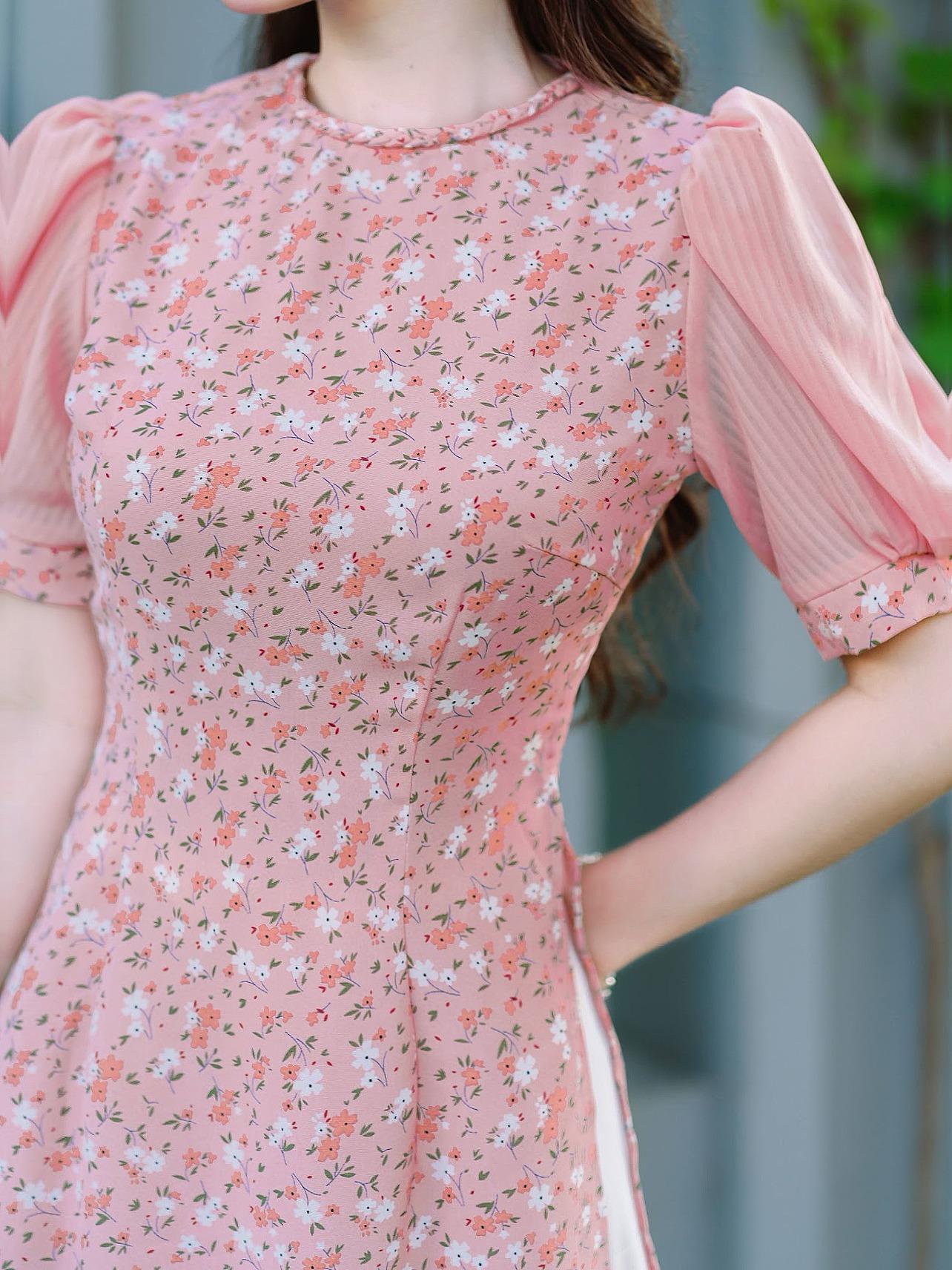 Áo dài Hàn Châu vải lụa Thái Tuấn Fatraly - Hình ảnh 2