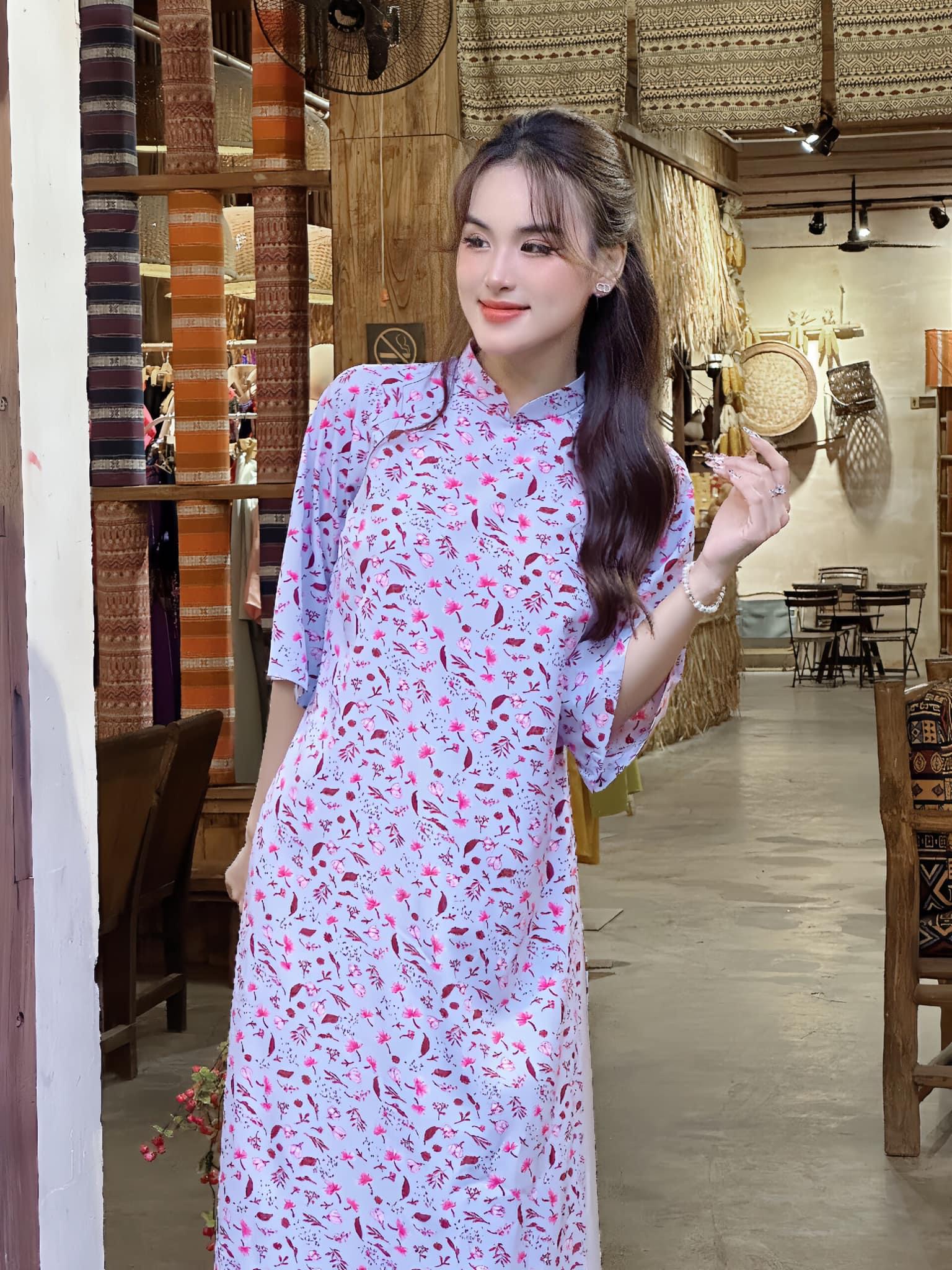 Áo dài Mộng Tường vải lụa Thái Tuấn Fatraly - Hình ảnh 2