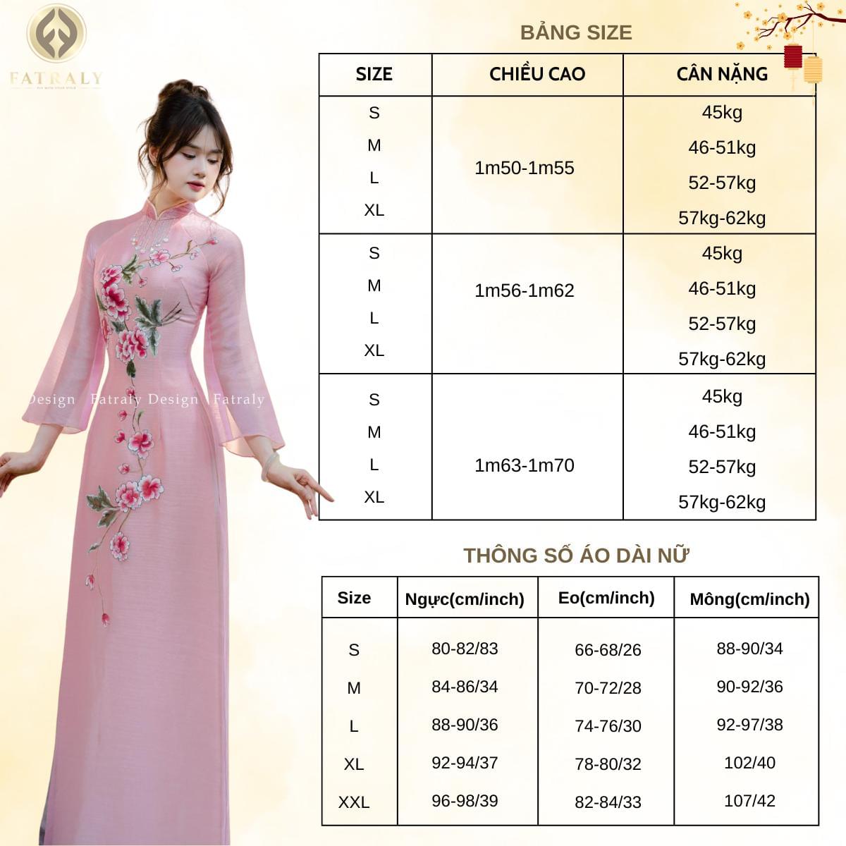 Áo dài nữ tơ lót lụa thiết kế 4 tà,hoạ tiết vẽ tay cao cấp - Hình ảnh 2