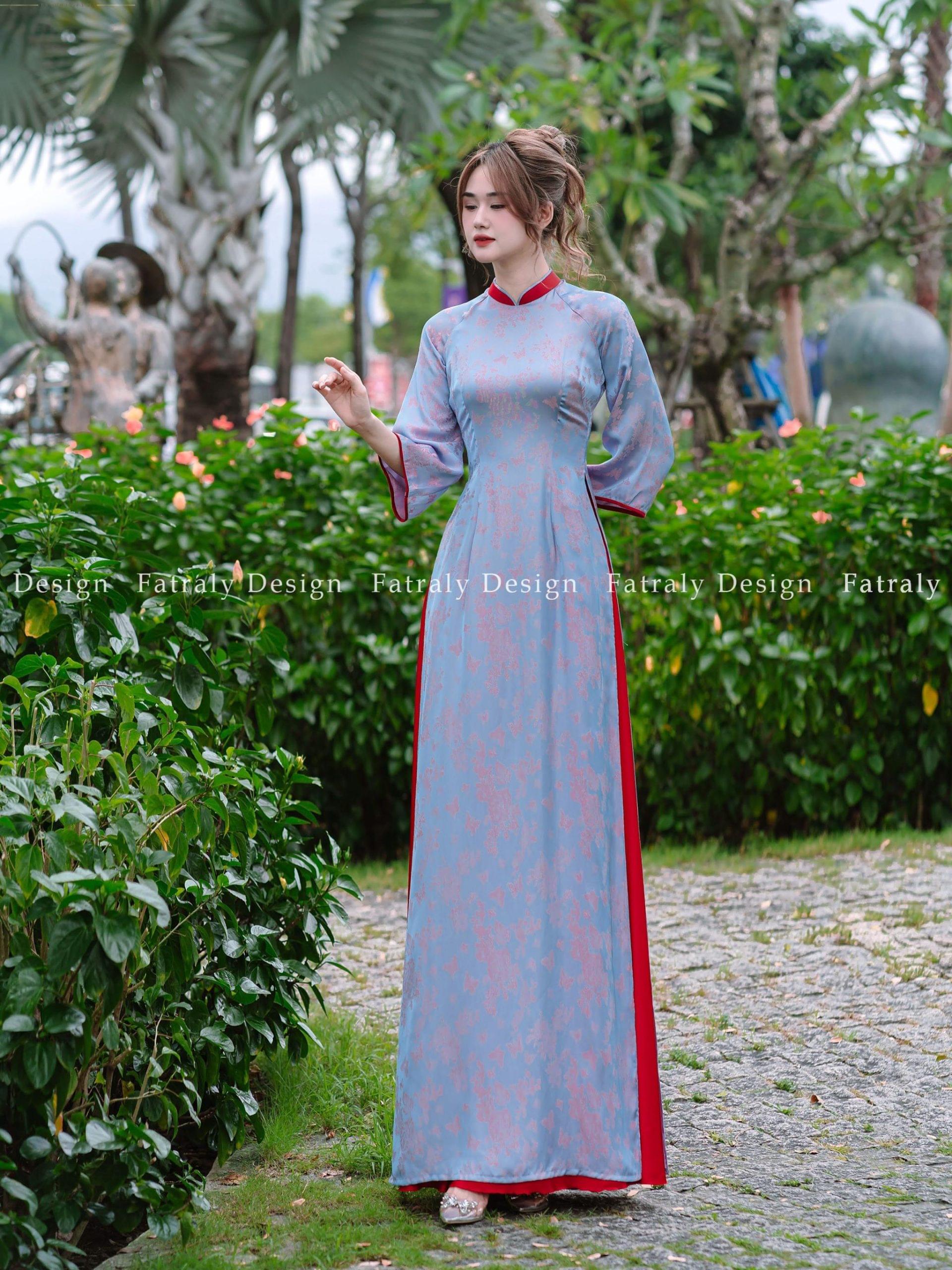 Áo dài nữ tơ tằm tây thi